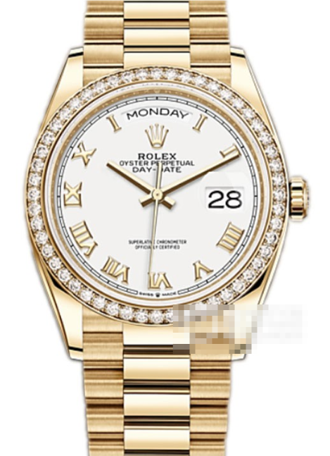 ロレックスコピー時計m128348rbr-0042、黄金のデイデイト、手首に咲く soleil